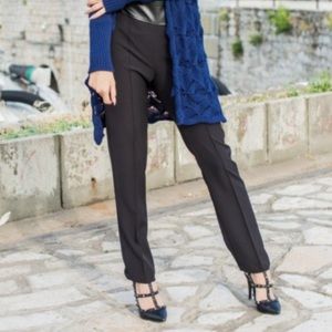 Elizabeth and James black straight leg trouser dress pants tailored legging zip